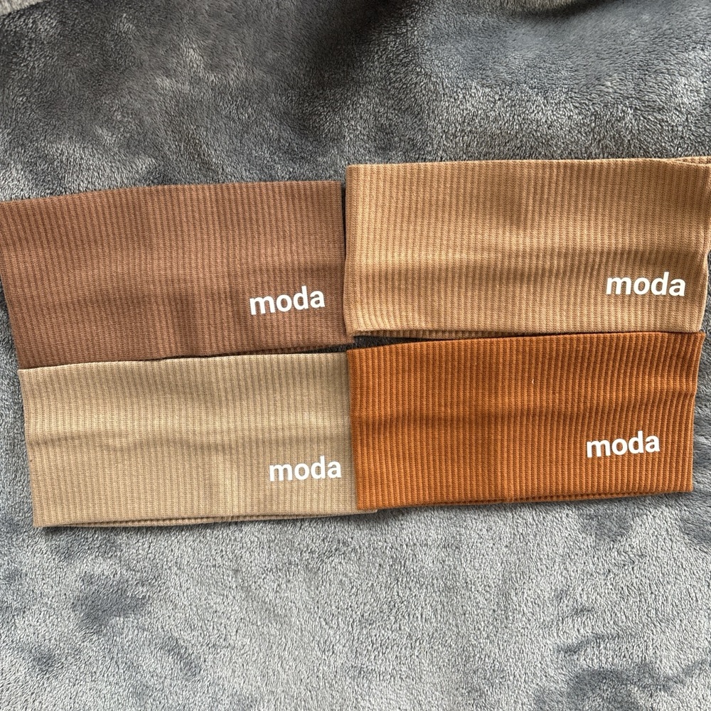 Moda Ribbed Headbands Set of 4 beige brown tan shades